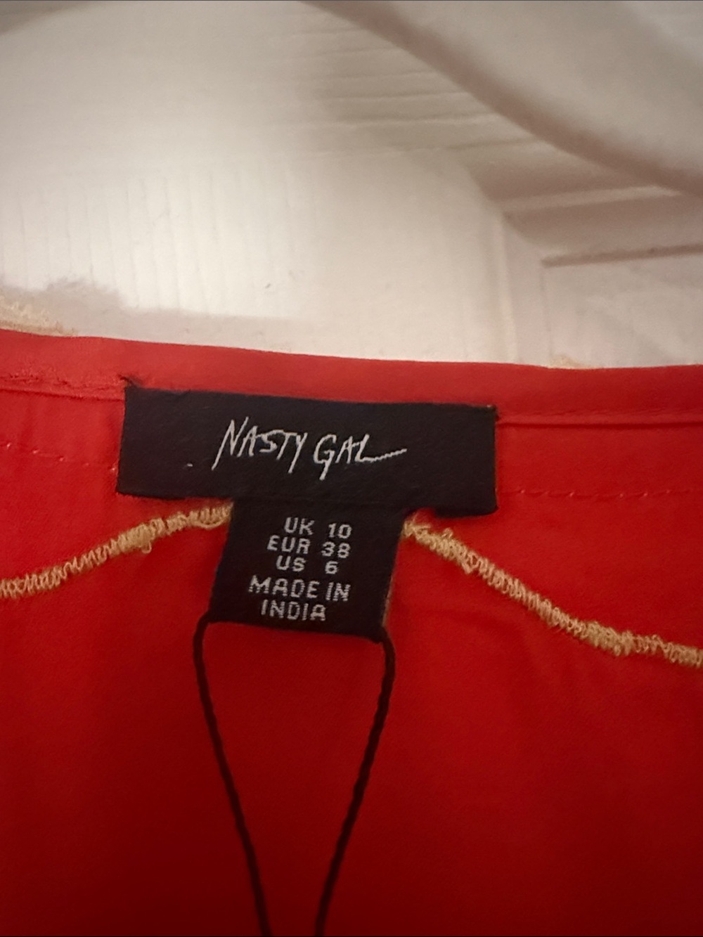 Nasty Gal Red Camisole with Cream Lace Trim - Picture 2 of 3
